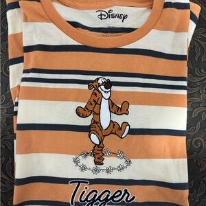 Disney Tigger Orange and White Striped Tee